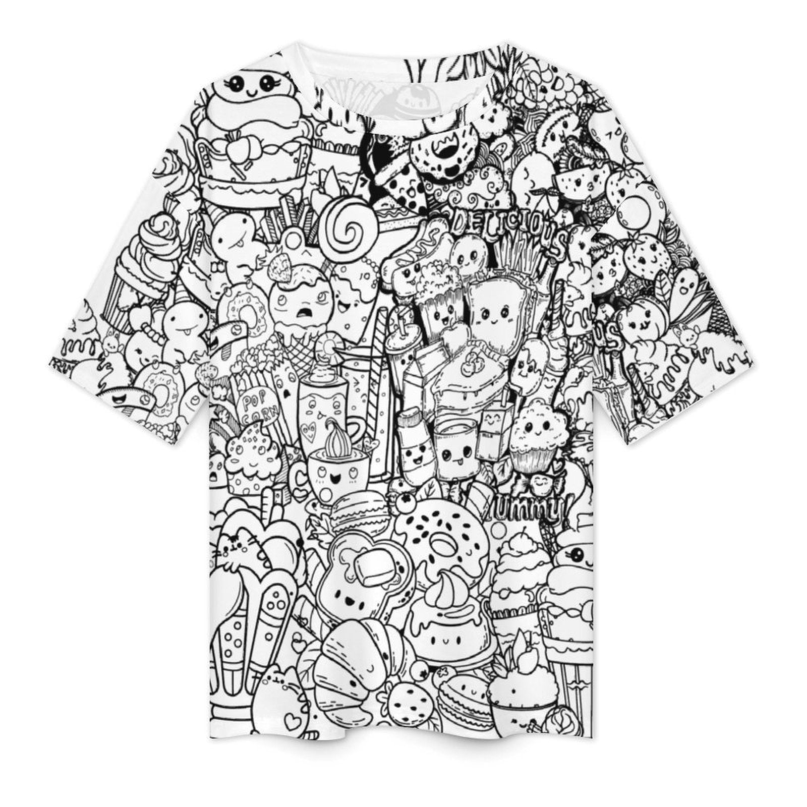 Men's Doodle Art Acid & Punk Oversized T-shirt