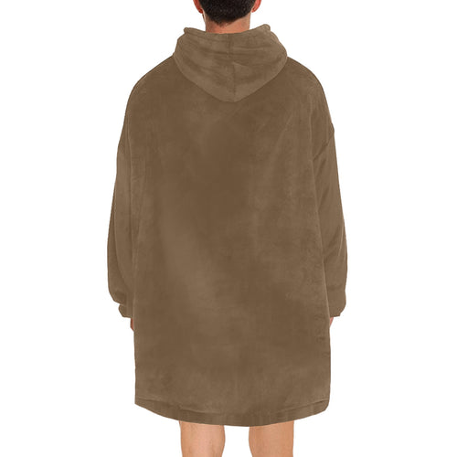 Men's Coffee Brown Solid Blanket Hoodie