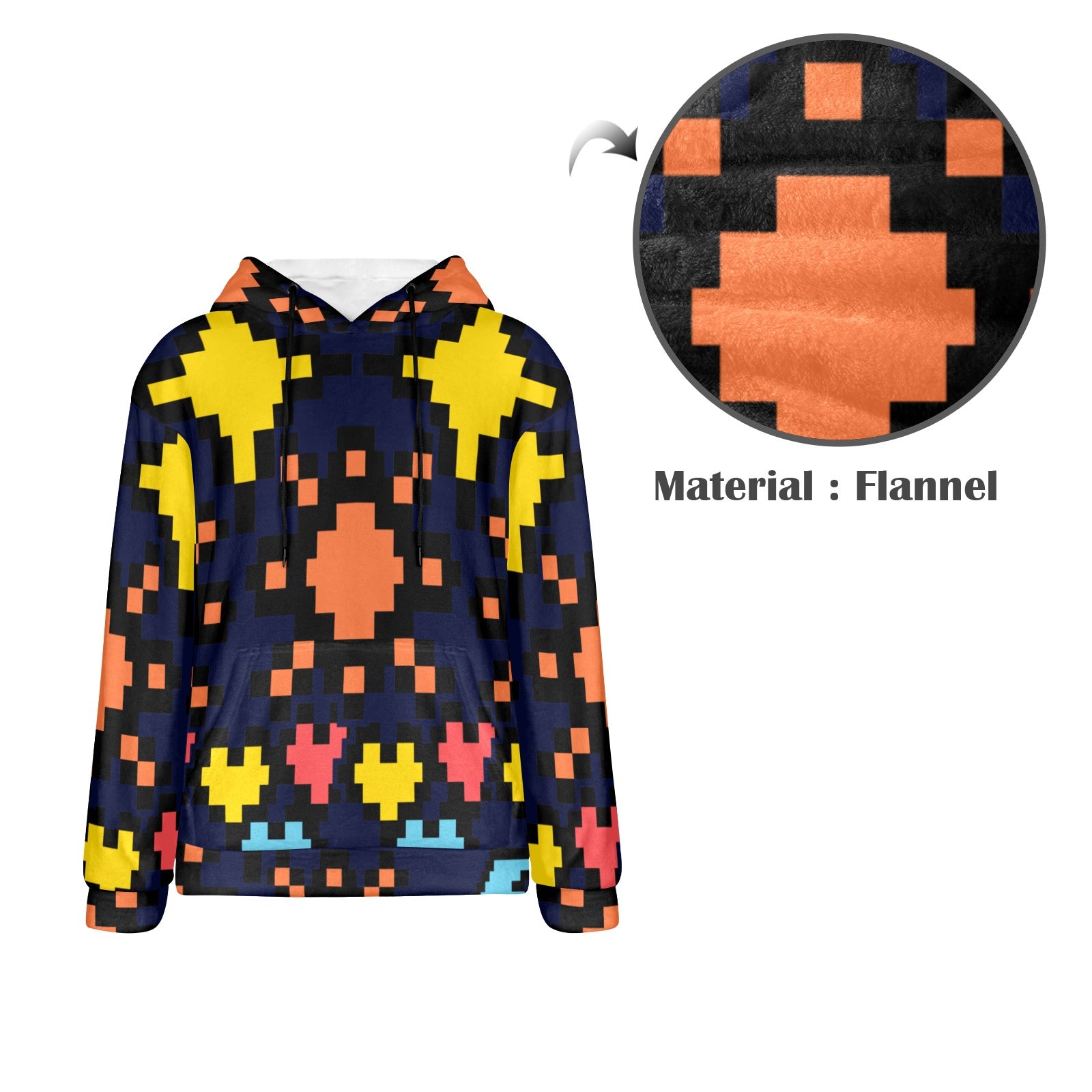 Men's Trippy Abstract Pattern Art Acid & Punk Flannel Hoodie