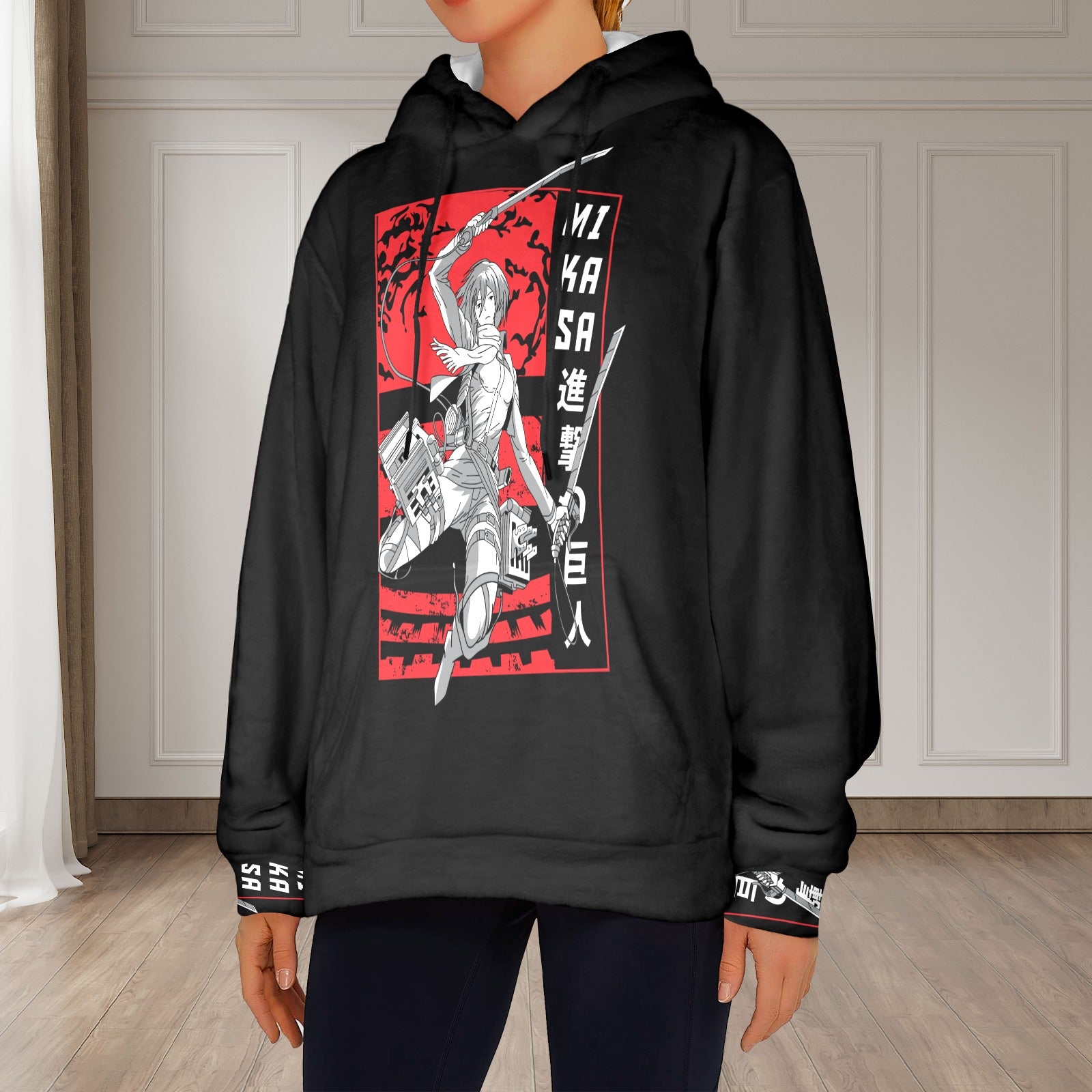 Women's Mikasa Attack on Titan Anime Flannel Hoodie
