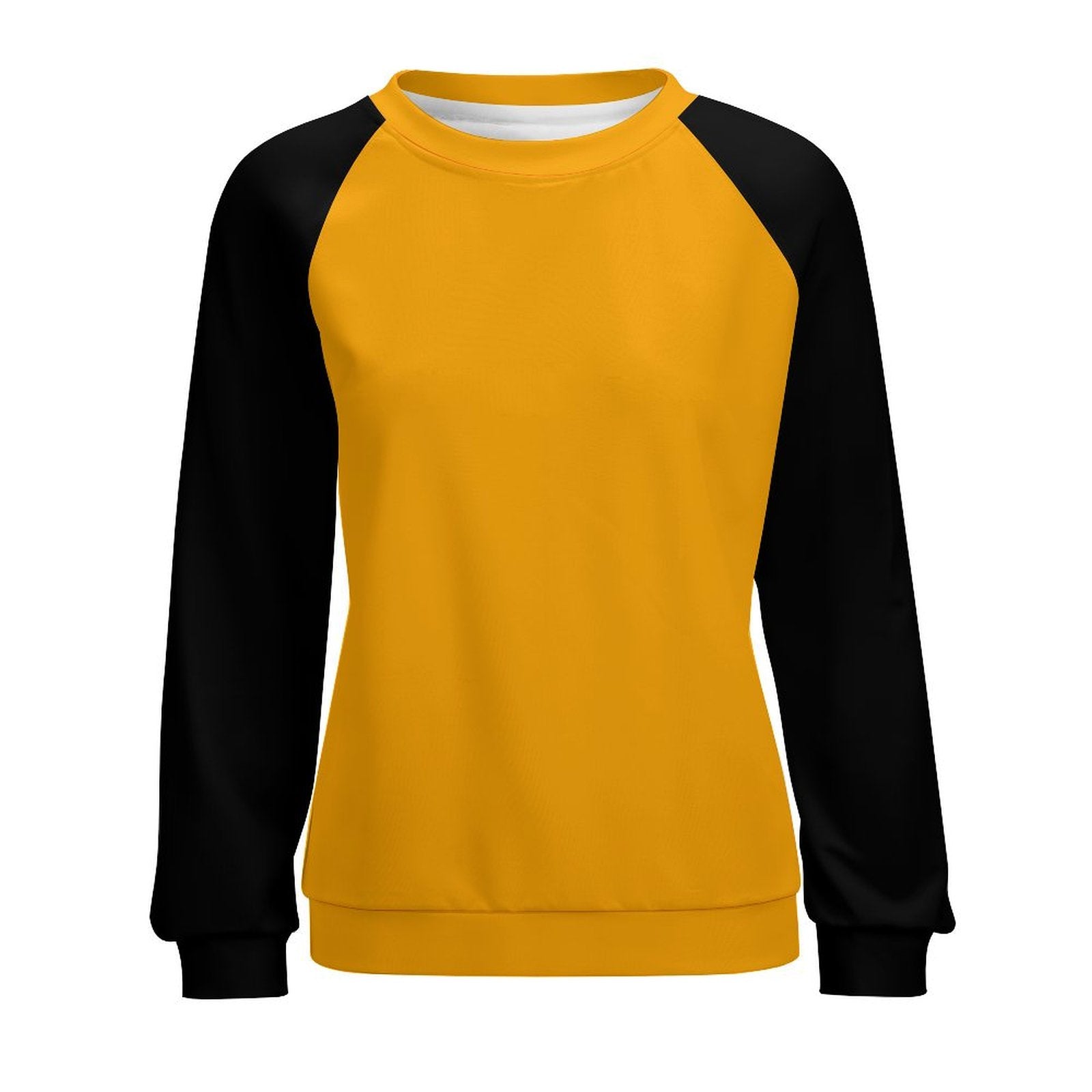 Women's Carrot Orange & Black Solid Sweatshirt