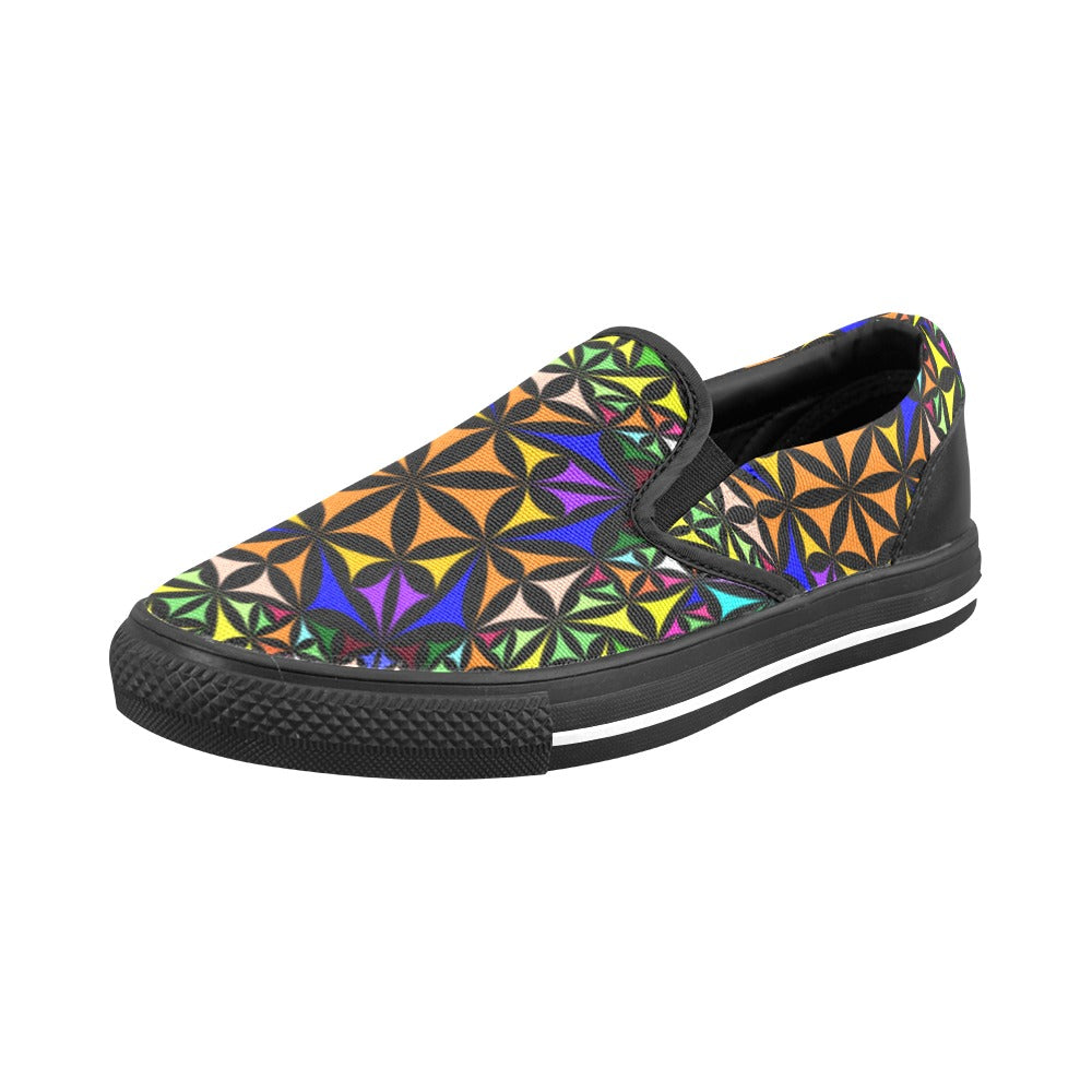 Women's Kaleidoscope Mosaic Abstract Slip-on Shoes