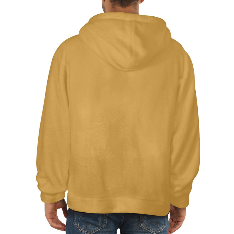 Men's Earth Yellow Solid Flannel Hoodie