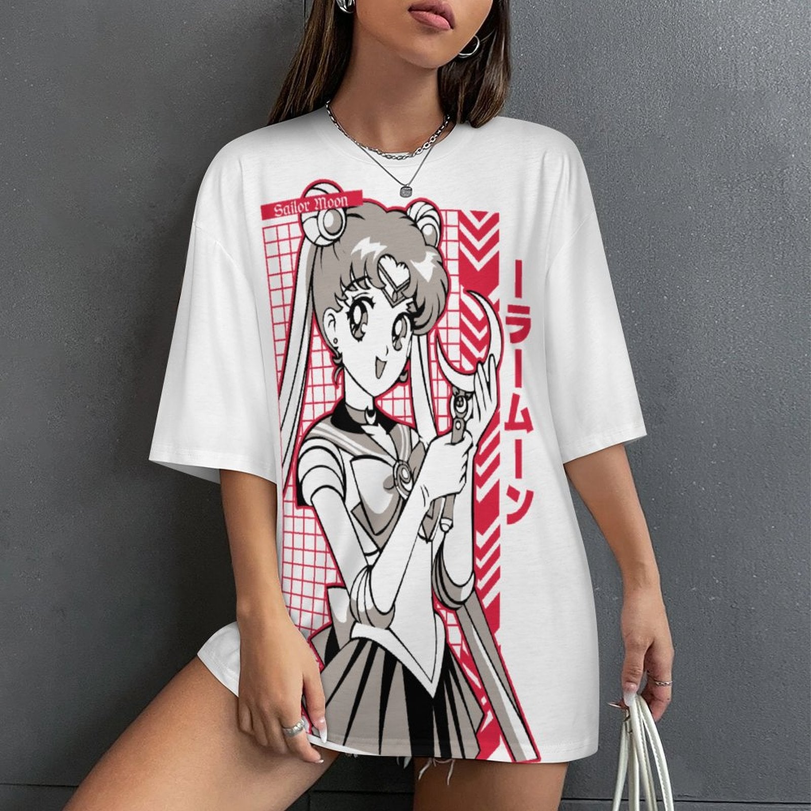 Women's Sailor Moon Fun Mode Anime Oversized T-shirt
