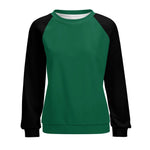Women's Bottle Green & Black Solid Sweatshirt