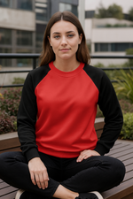 Women's Jasper Red & Black Solid Sweatshirt
