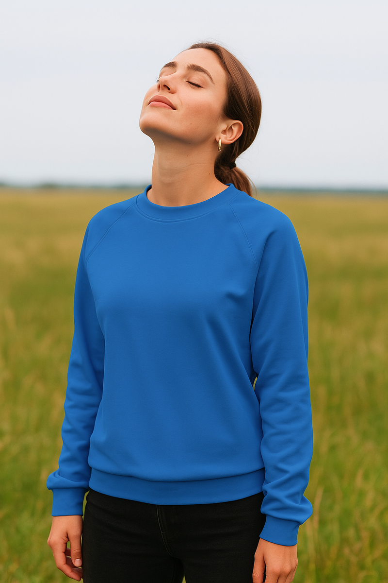 Women's Ocean Boat Blue Solid Sweatshirt