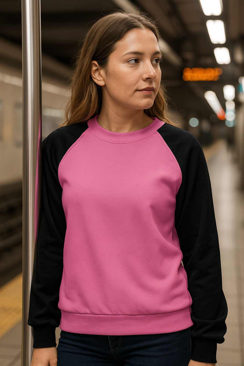 Women's Thulian Pink Solid Sweatshirt