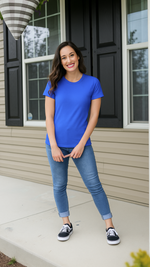Women's Azure Solid Classic T-shirt