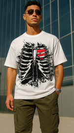 Men's Open Heart Abstract Oversized T-shirt