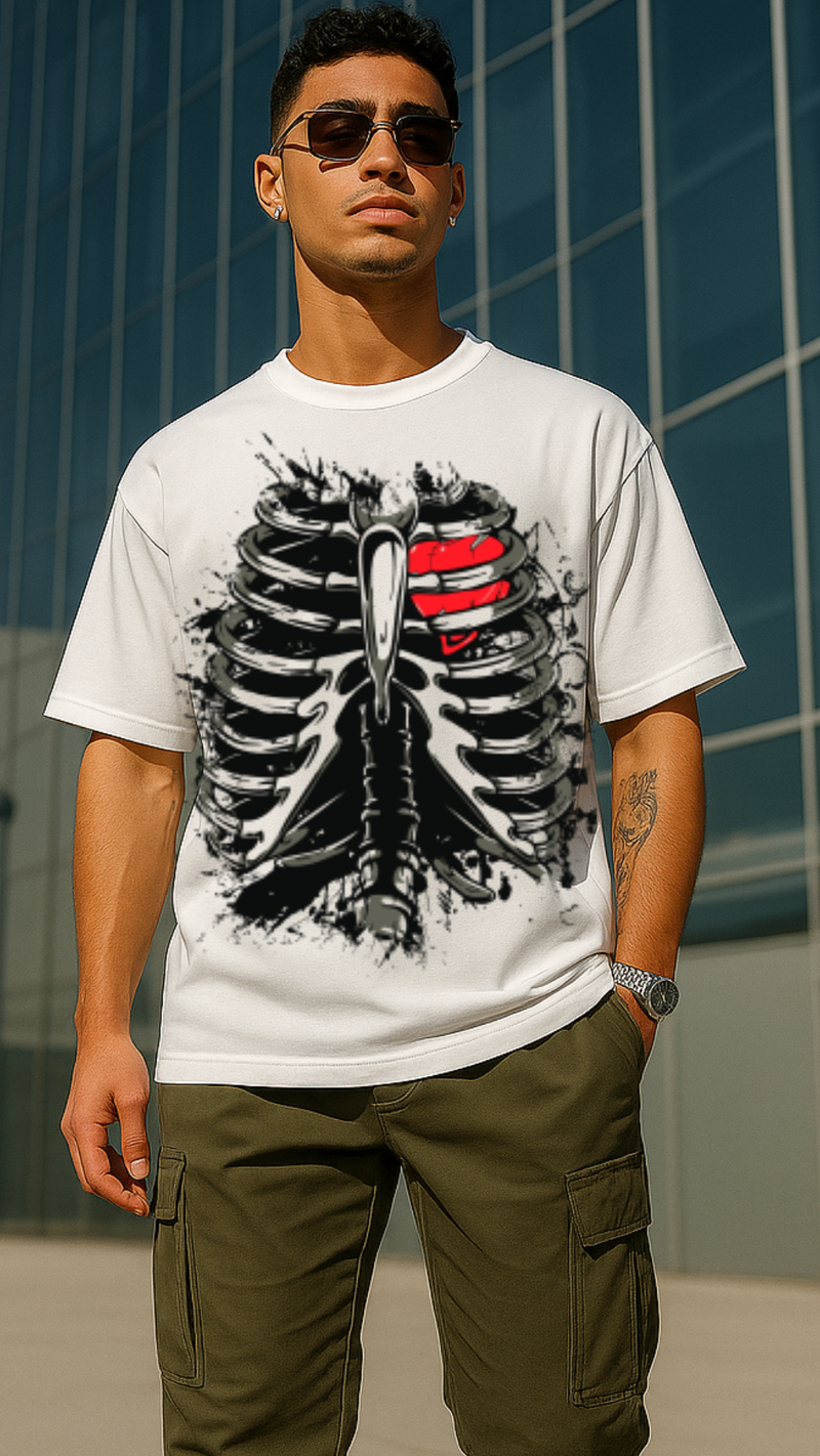 Men's Open Heart Abstract Oversized T-shirt