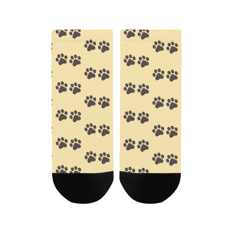 Women's Yellow Puppy Paw Print Anklet Socks