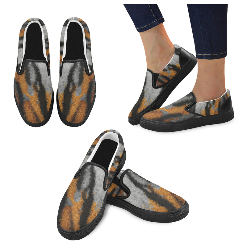 Women's Tiger Print Canvas Slip-on Shoes