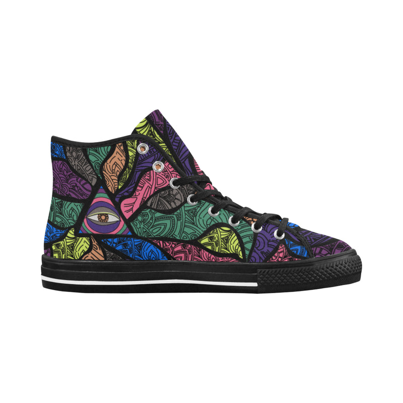 Women's Third Eye Psychedelic Print Canvas High Top Shoes
