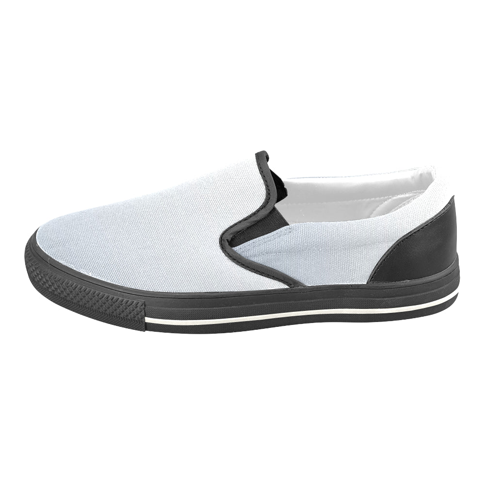 Men's Light Blue Solids Print Canvas Slip-on Shoes