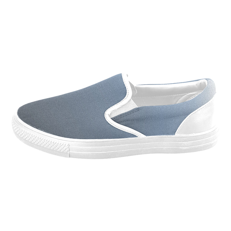 Men's Big Size Gradient Grey Solids Print Slip-on Canvas Shoes