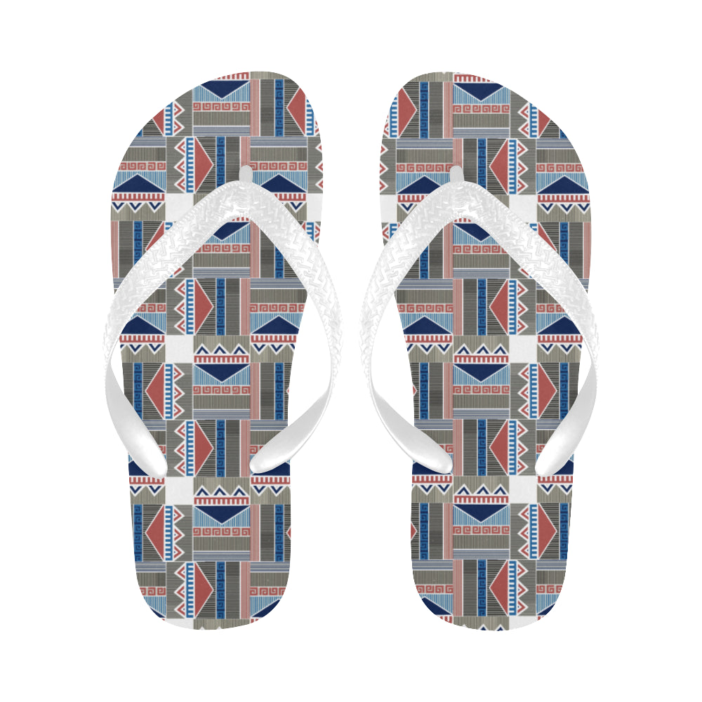 Unisex Tribal Geometric Print Flip Flops