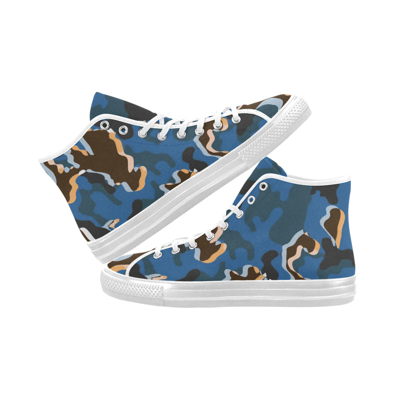 Men-big-size's Abstract Camouflage Print Canvas High Top Shoes