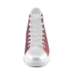 Women's Big Size Purple-Mauve Solids Print High Top Canvas Shoes