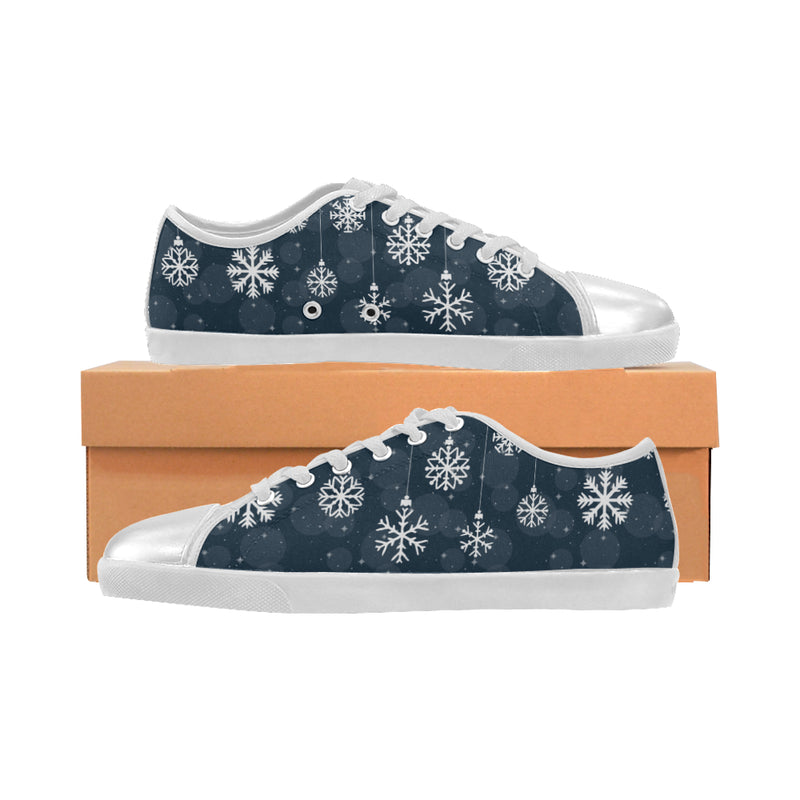 Women's Snowflake Christmas Print Big Size Canvas Low Top Shoes