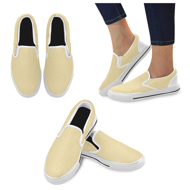 Kids' Lemon Yellow Solids Print Slip-on Canvas Shoes