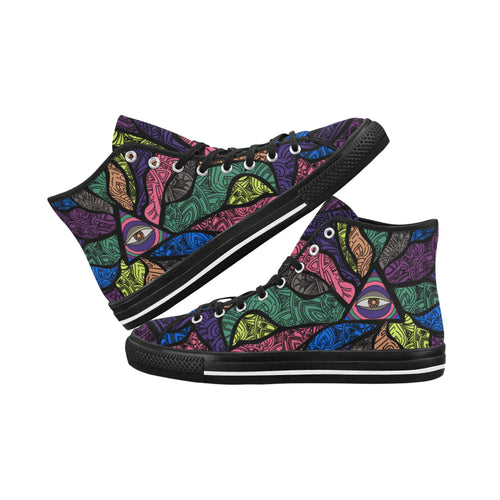Men's Third Eye Psychedelic Print Canvas High Top Shoes