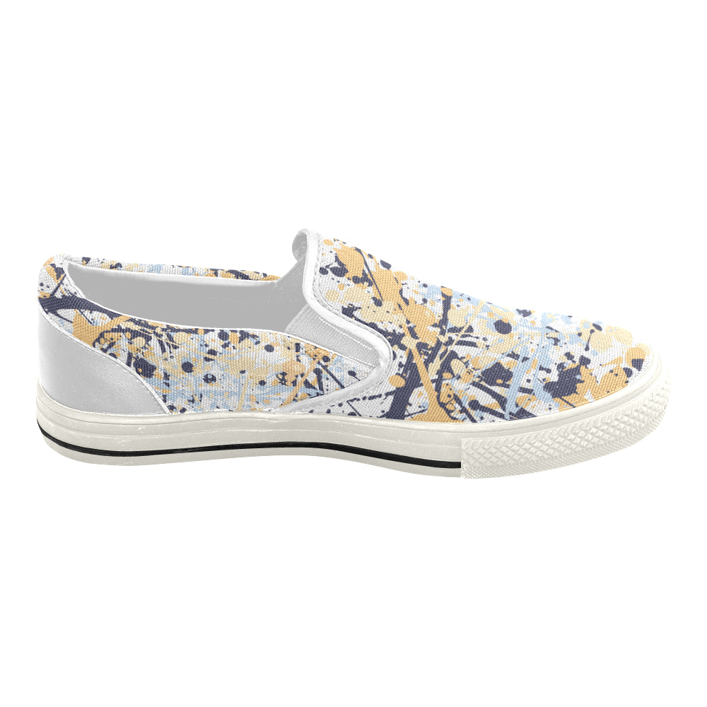 Women's Paint Splatter Print Canvas Slip-on Shoes