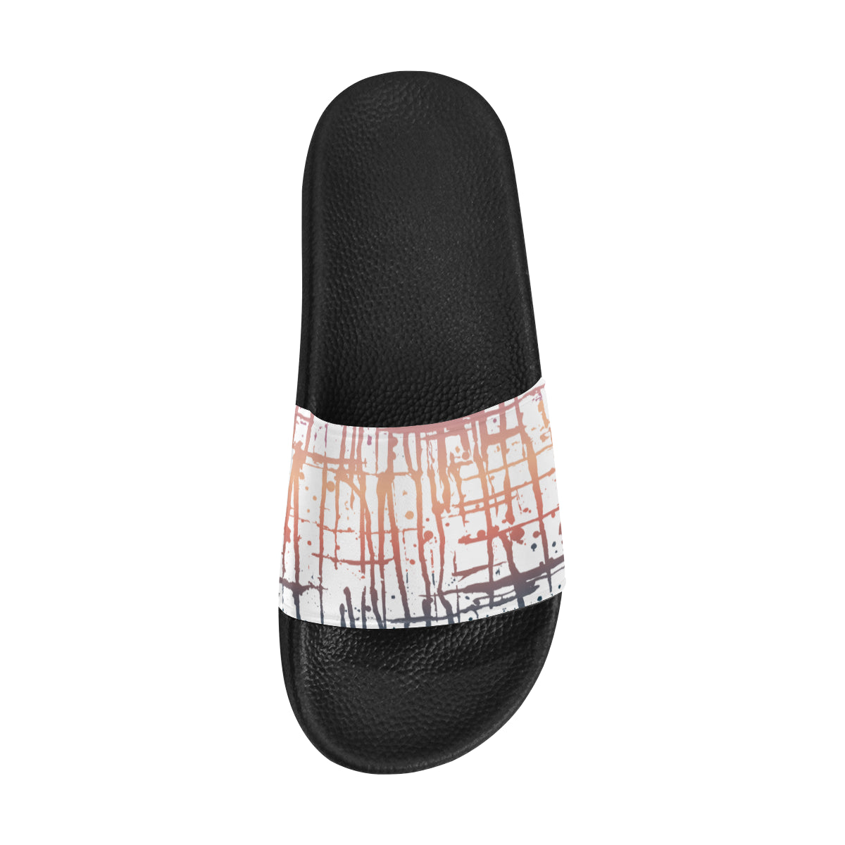 Women's Criss Cross Paint Splatter Print Sliders Sandal