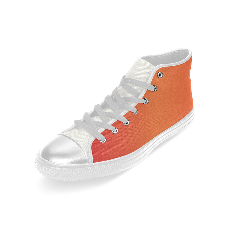 Buy Women Big Size Tiger Orange Solids Print Canvas High Top Shoes at TFS
