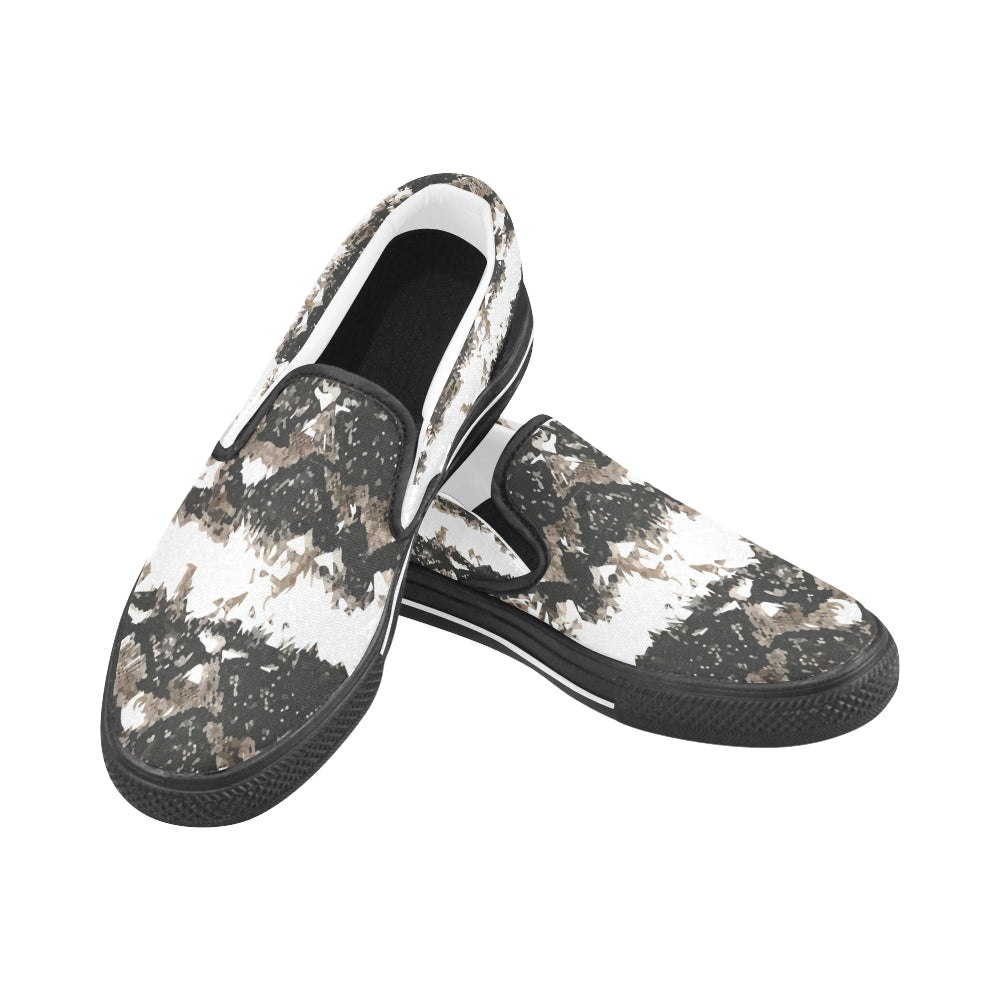 Men's Snake Print Canvas Slip-on Shoes