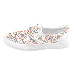 Women's Big Size Tangled Doodle Print Canvas Slip-on Shoes