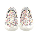 Men's Big Size Tangled Doodle Print Canvas Slip-on Shoes