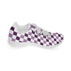 Kids' Purple Checks Print Canvas Sneakers