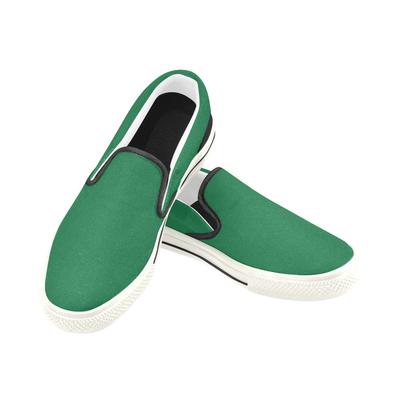 Buy Men's Bottle Green Solids Print Canvas Slip-on Shoes at TFS