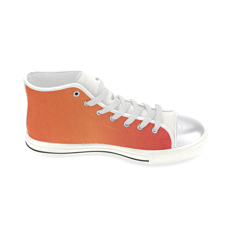 Buy Women's Bluish Orange Solids Print Canvas High Top Shoes at TFS