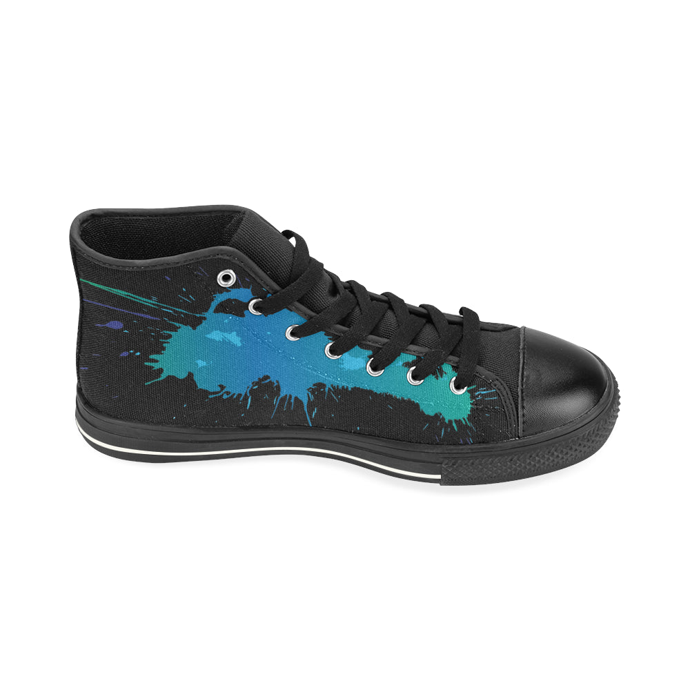 Women's Paint Splatter Print Canvas High Top Shoes