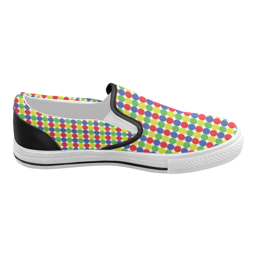 Women's Polka Dots Print Slip-on Canvas Shoes