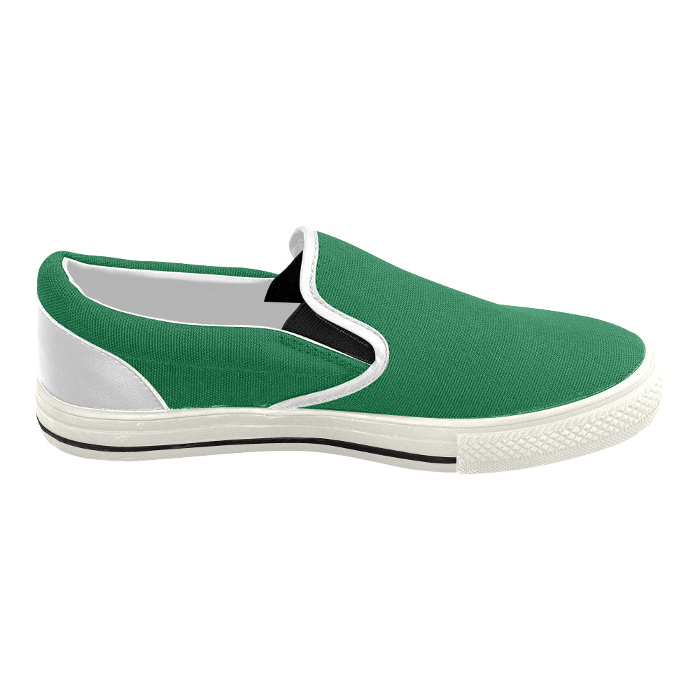 Women's Parrot Green Solids Print Canvas Slip-on Shoes