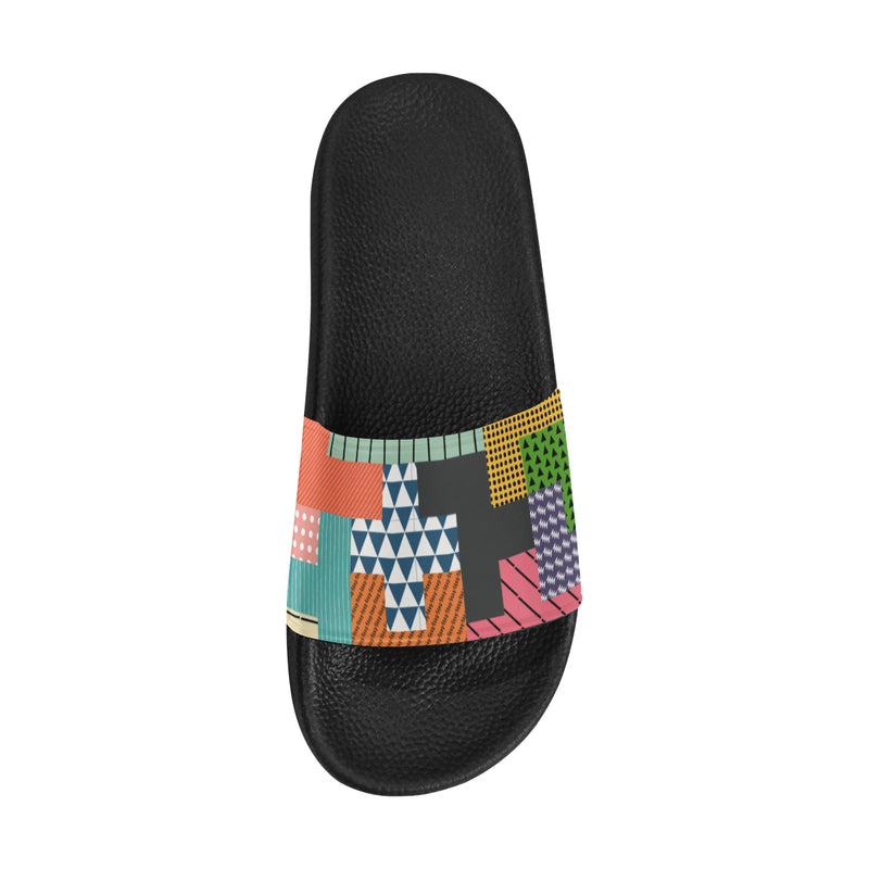 Women's Puzzle Casual Print Sliders Sandals