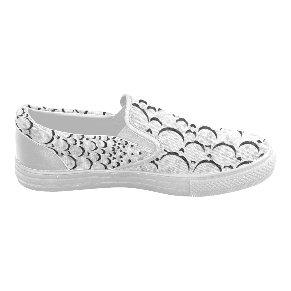 Women's Polka Bubbles Print Canvas Slip-on Shoes