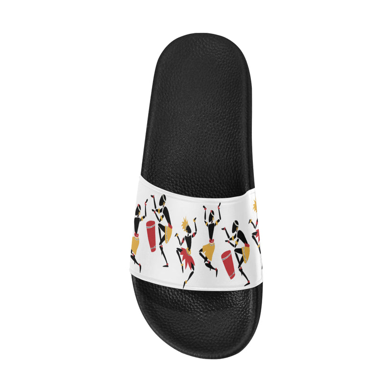 Men's Dancing Silhouette Tribal Print Sliders Sandal
