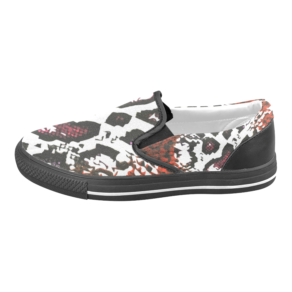 Men's Trippy Snake Print Canvas Slip-on Shoes