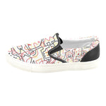 Men's Big Size Tangled Doodle Print Canvas Slip-on Shoes