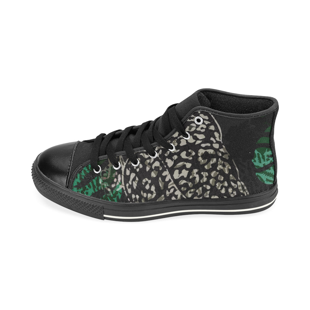 Men's Cheetah Print Canvas High Top Shoes