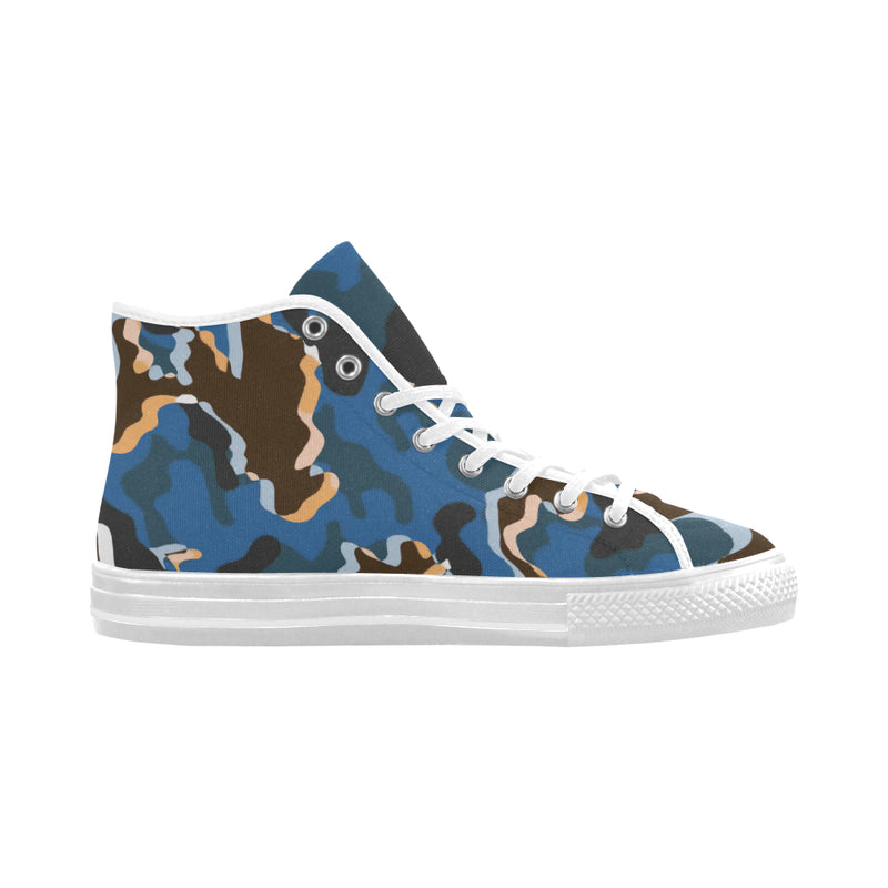 Men-big-size's Abstract Camouflage Print Canvas High Top Shoes