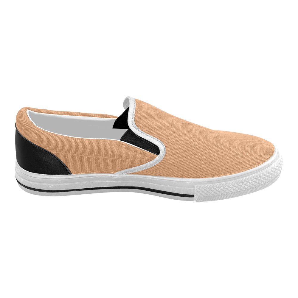 Women's Zesty Orange Solids Print Slip-on Canvas Shoes