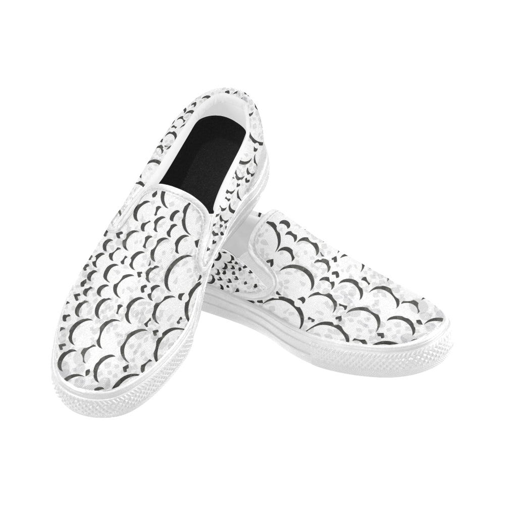 Women's Polka Bubbles Print Canvas Slip-on Shoes