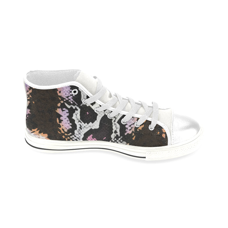 Men's Snake Print Canvas High Top Shoes