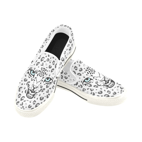 Kids's Snow Leopard Print Slip-on Canvas Shoes