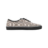 Women's Big Size Peach-Brown Snake Print Low Top Canvas Shoes